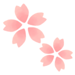 桜の花びらが2つ並んだイラスト