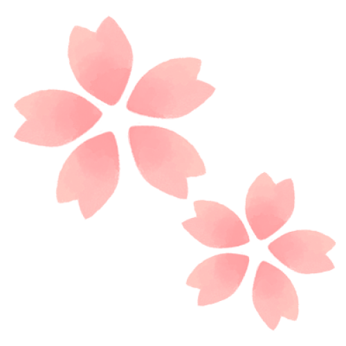 桜の花びらが2つ並んだイラスト